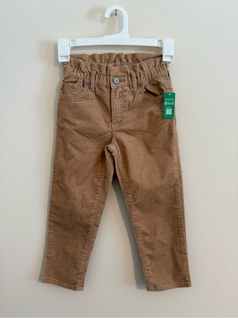 NWT Gap Kids Girls Brown Corduroy Pant 5 5T Ruffle Waist Stretch Cotton